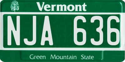 VT license plate NJA636
