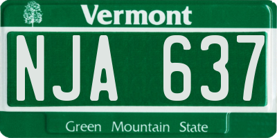 VT license plate NJA637