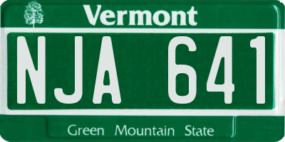 VT license plate NJA641