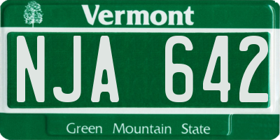 VT license plate NJA642