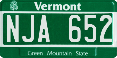 VT license plate NJA652