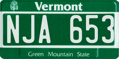 VT license plate NJA653