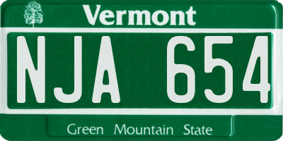 VT license plate NJA654