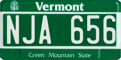 VT license plate NJA656