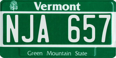 VT license plate NJA657