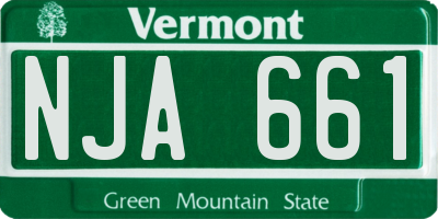 VT license plate NJA661