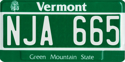 VT license plate NJA665