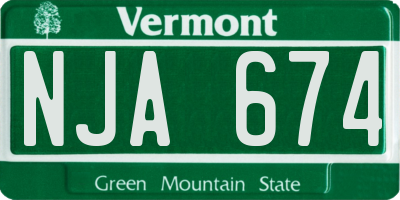 VT license plate NJA674