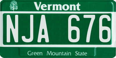 VT license plate NJA676