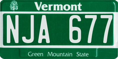 VT license plate NJA677