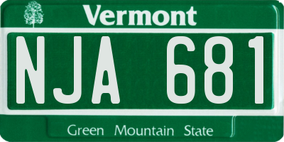 VT license plate NJA681