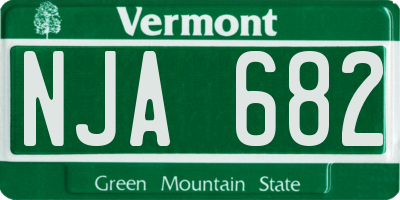 VT license plate NJA682