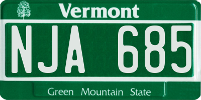 VT license plate NJA685