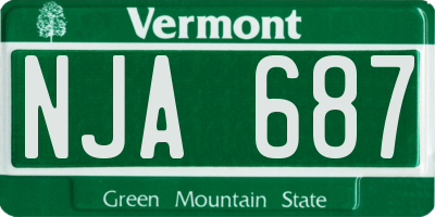 VT license plate NJA687