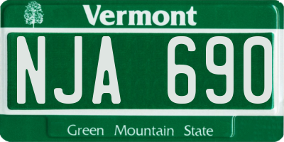 VT license plate NJA690