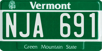 VT license plate NJA691