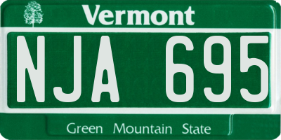 VT license plate NJA695