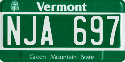 VT license plate NJA697