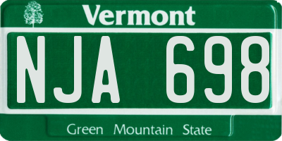 VT license plate NJA698