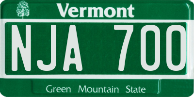 VT license plate NJA700