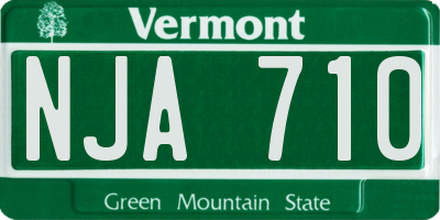 VT license plate NJA710