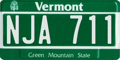 VT license plate NJA711