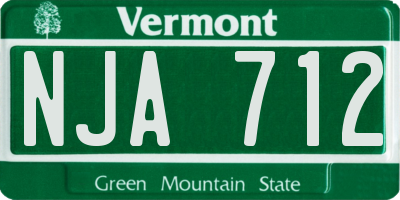 VT license plate NJA712