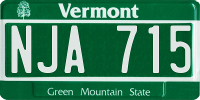 VT license plate NJA715