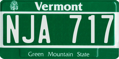 VT license plate NJA717