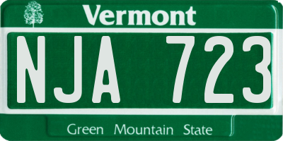VT license plate NJA723
