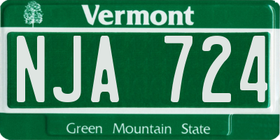 VT license plate NJA724