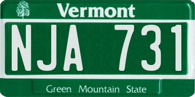 VT license plate NJA731