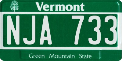 VT license plate NJA733