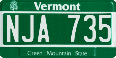 VT license plate NJA735