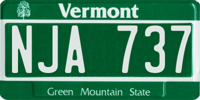 VT license plate NJA737