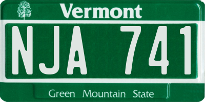 VT license plate NJA741