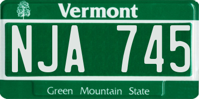 VT license plate NJA745