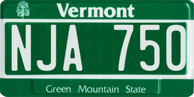 VT license plate NJA750