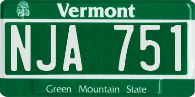 VT license plate NJA751