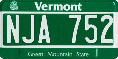VT license plate NJA752