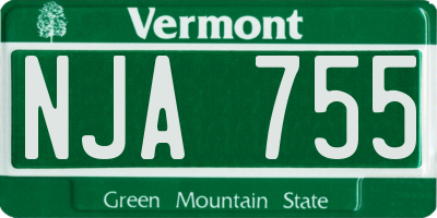 VT license plate NJA755