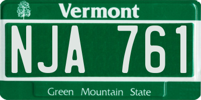 VT license plate NJA761