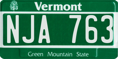 VT license plate NJA763