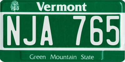 VT license plate NJA765