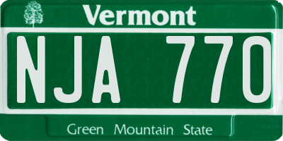 VT license plate NJA770