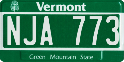 VT license plate NJA773