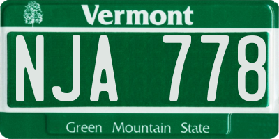 VT license plate NJA778