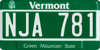VT license plate NJA781