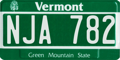 VT license plate NJA782