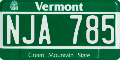 VT license plate NJA785